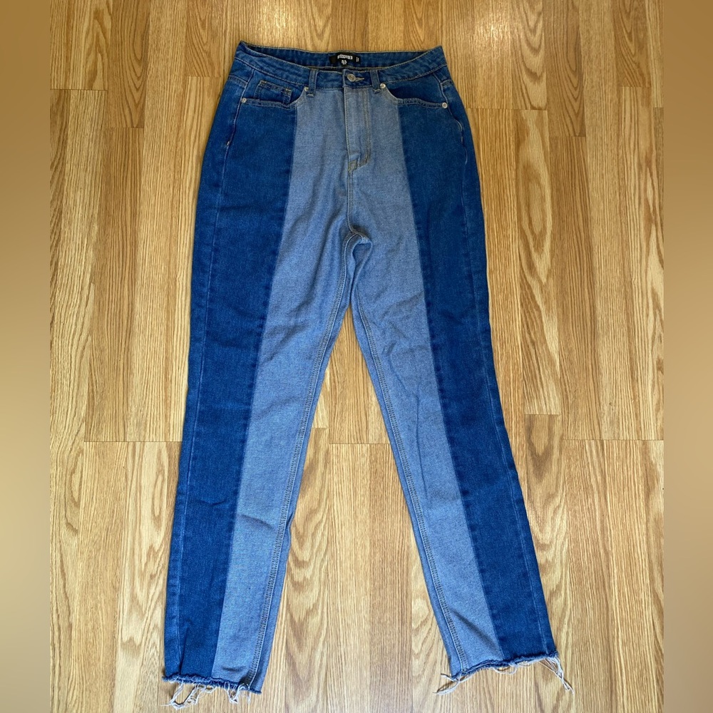 Misguided 2 tone high waist jeans size small-6 EUC - Picture 11 of 13